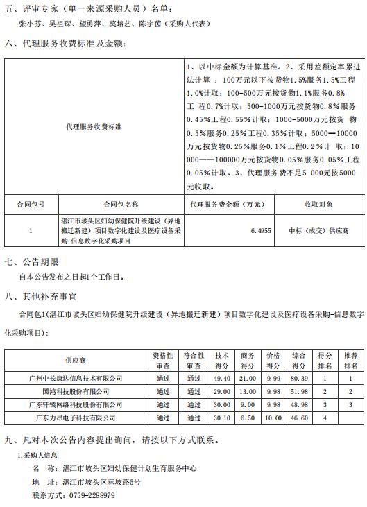 湛江市坡頭區(qū)婦幼保健院升級(jí)建設(shè)（異地搬遷新建）項(xiàng)目數(shù)字化建設(shè)及醫(yī)療設(shè)備采購-信息數(shù)字化采購項(xiàng)目【項(xiàng)目編號(hào)：ZDZJ22-Z21080】結(jié)果公告(圖2)